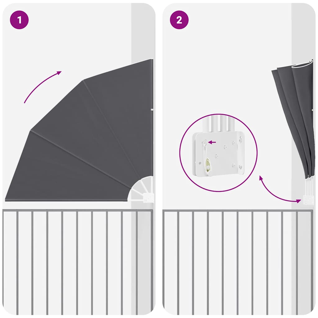 Balkongskärm Svart 140 x 140 cm Polyester