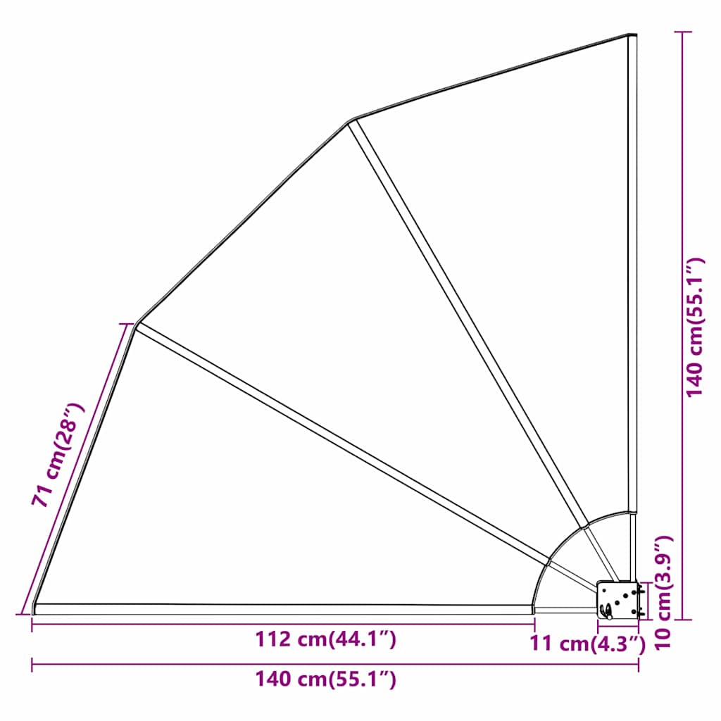 Balkongskärm Svart 140 x 140 cm Polyester
