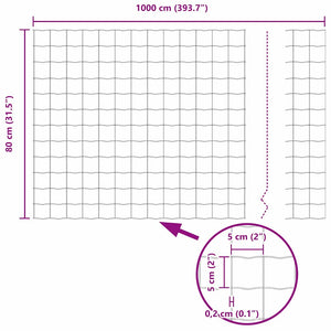 Eurogärdsel 0,8 x 10 m PVC-belagt järn