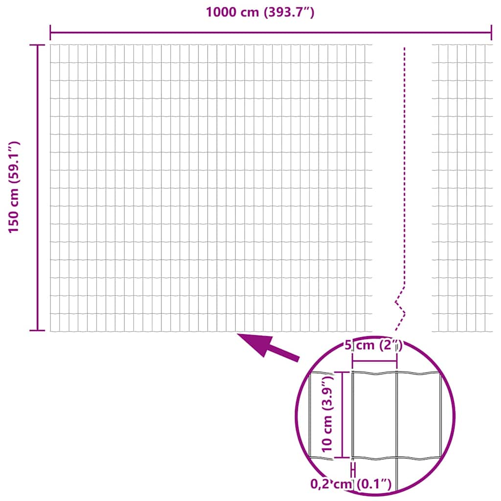 Eurogärdsel 1,5 x 10 m PVC-belagt järn