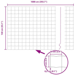 Eurogärdsel 1,4 x 10 m PVC-belagt järn
