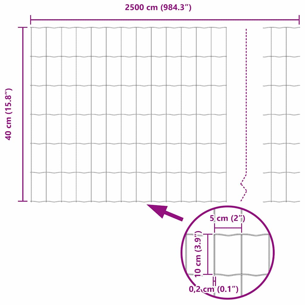 Eurogärdsel 0,4 x 25 m PVC-belagt järn