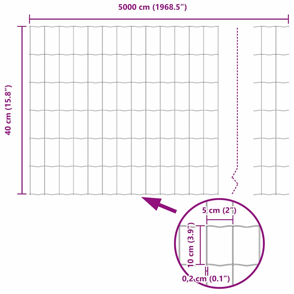 Eurogärdsel 0,4 x 50 m PVC-belagt järn