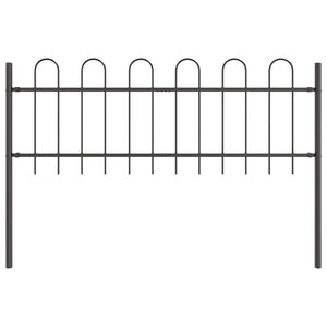 Trädgårdsstängsel Grå 1.7 x 0.6 m Pulverlackerad stål