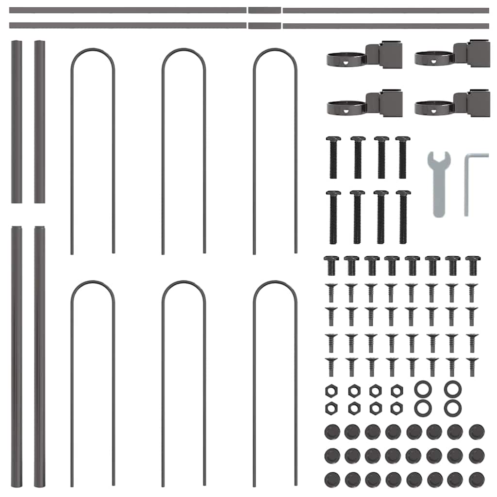 Trädgårdsstängsel Grå 1,7 x 0,8 m Pulverlackerad stål