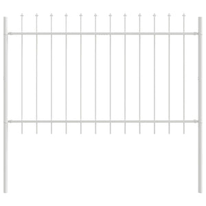 Trädgårdsstängsel Vit 1,7 x 1,2 m Pulverlackerad stål