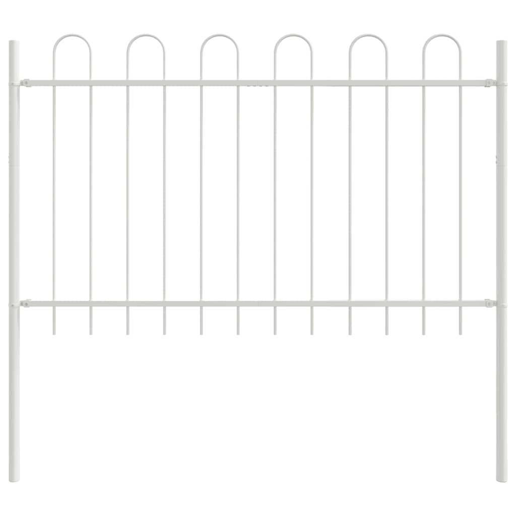 Trädgårdsstängsel Vit 1.7 x 1.2 m Pulverlackerad stål