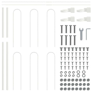 Trädgårdsstängsel Vit 1.7 x 1.2 m Pulverlackerad stål