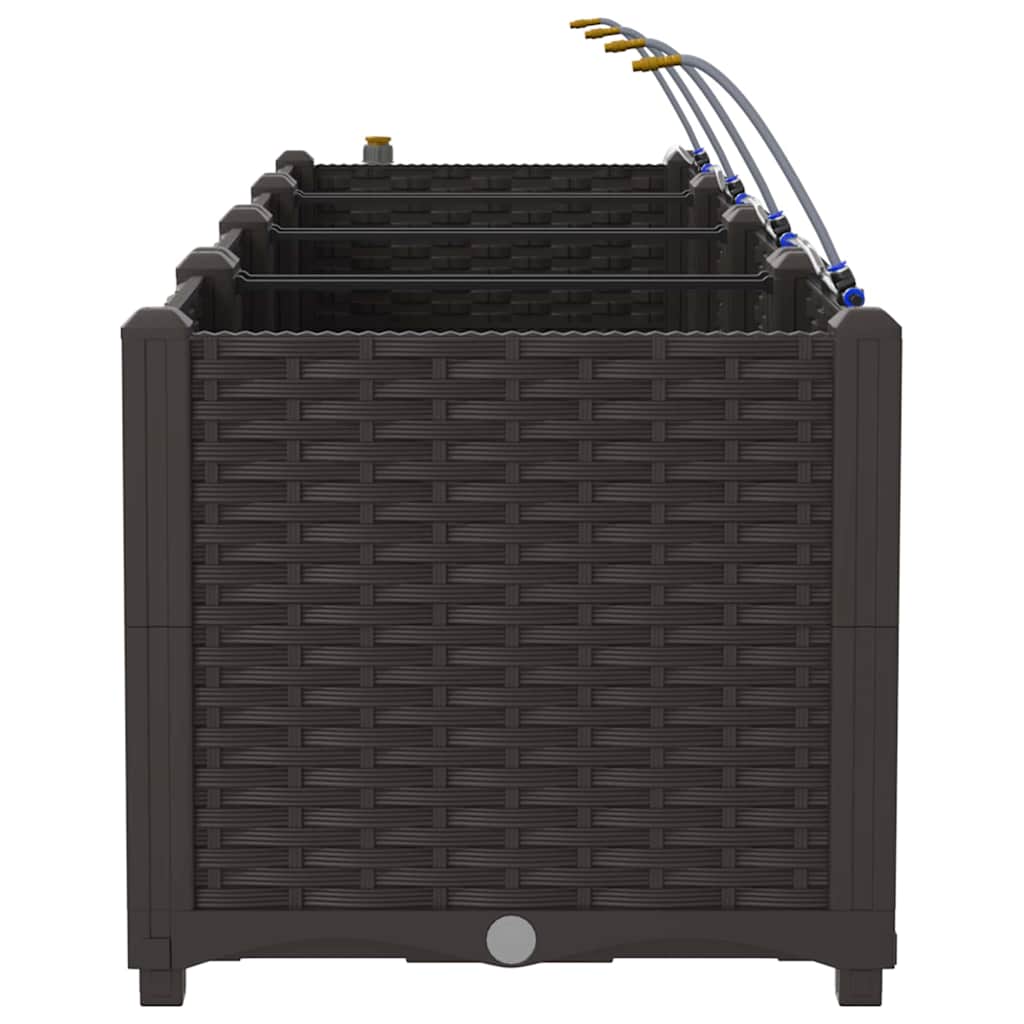 Trädgårdsplanterare 4 pcs Brun Stål