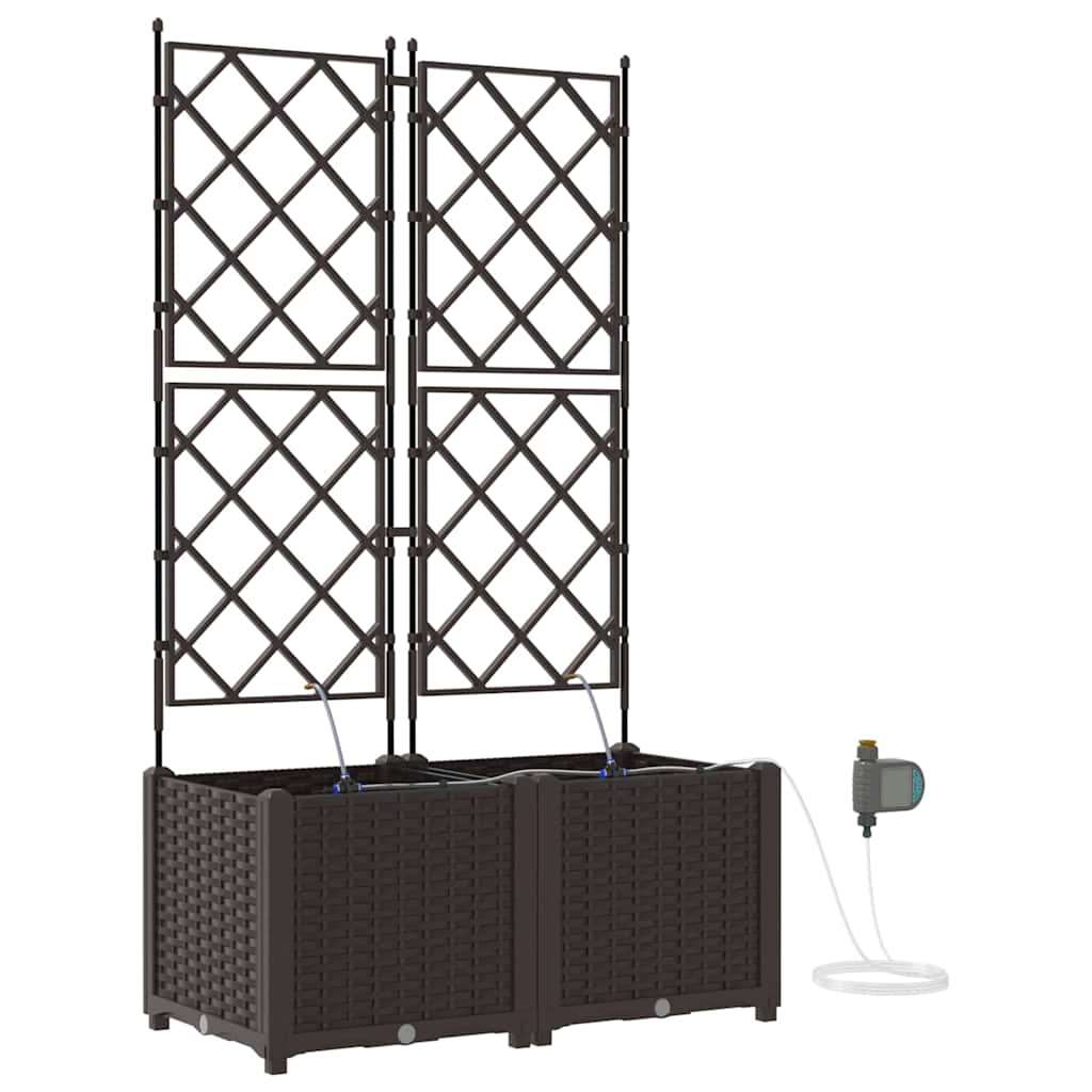 Trädgårdsplanterare 2 pcs Brun Stål