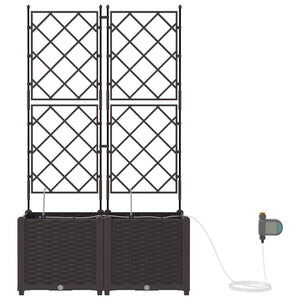 Trädgårdsplanterare 2 pcs Brun Stål