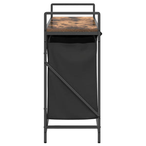 Tvättkorg 3 fack med hylla rökfärgad ek