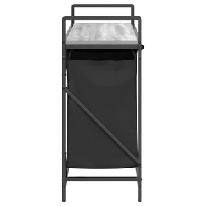 Tvättkorg 3 fack med hylla grå sonoma