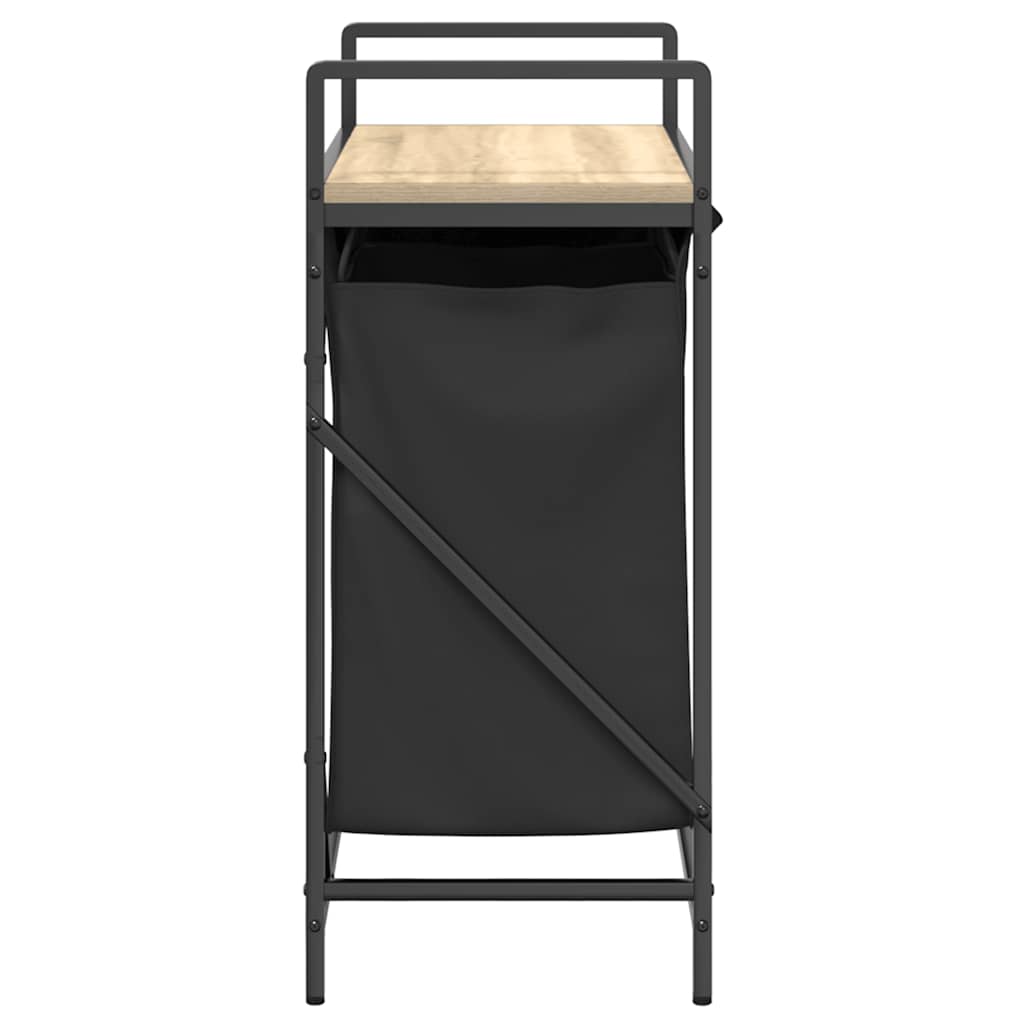 Tvättkorg 2 fack med hylla sonoma-ek