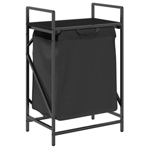 Tvättkorg 1 fack med hylla svart ek