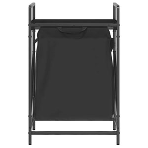 Tvättkorg 1 fack med hylla svart ek