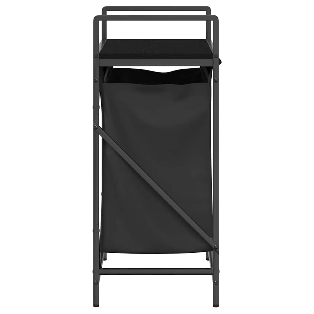 Tvättkorg 1 fack med hylla svart ek