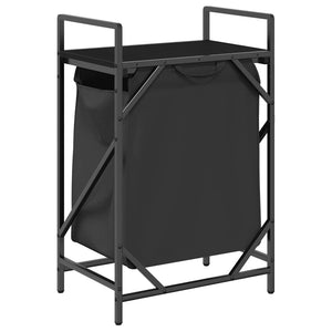 Tvättkorg 1 fack med hylla svart ek