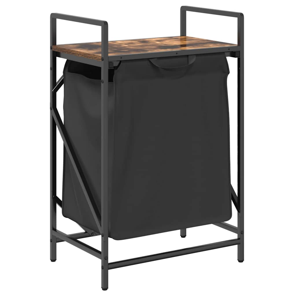 Tvättkorg 1 fack med hylla rökfärgad ek