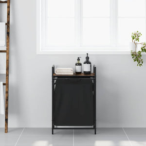 Tvättkorg 1 fack med hylla rökfärgad ek