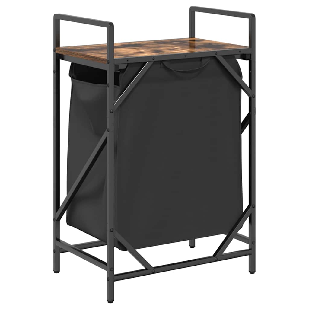 Tvättkorg 1 fack med hylla rökfärgad ek