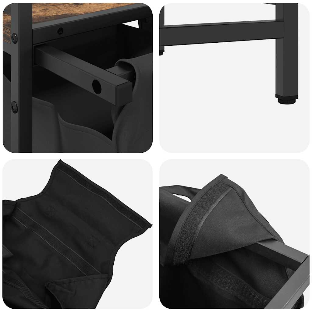 Tvättkorg 1 fack med hylla rökfärgad ek