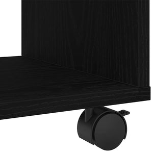 Sidobord med hylla Svart Ek 72 x 33 x 42,5 cm Konstruerat trä