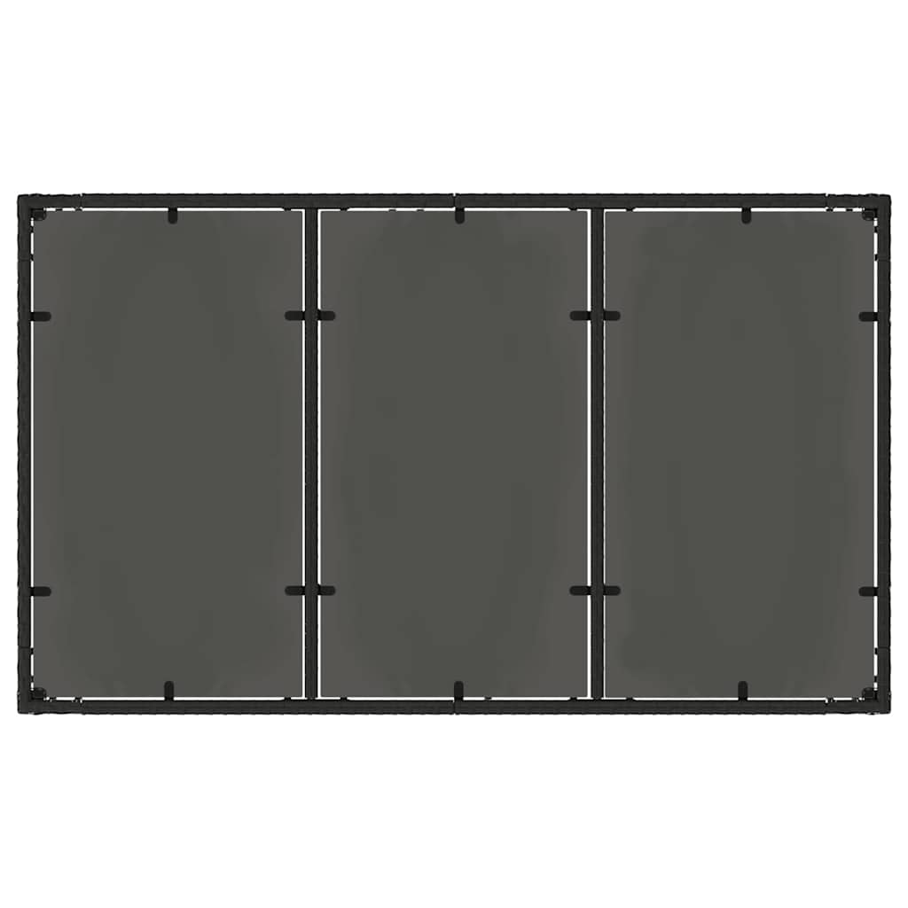 Trädgårdsmöbelset 7 pcs Svart konstrotting