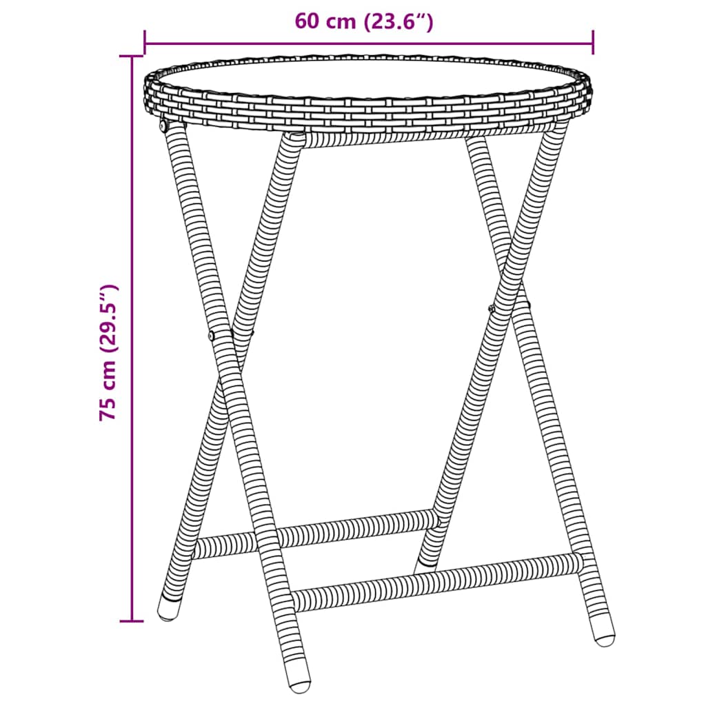 Trädgårds Bistro Set 3 pcs Beige konstrotting