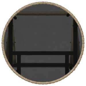 Trädgårds Bistro Set 3 pcs Beige konstrotting