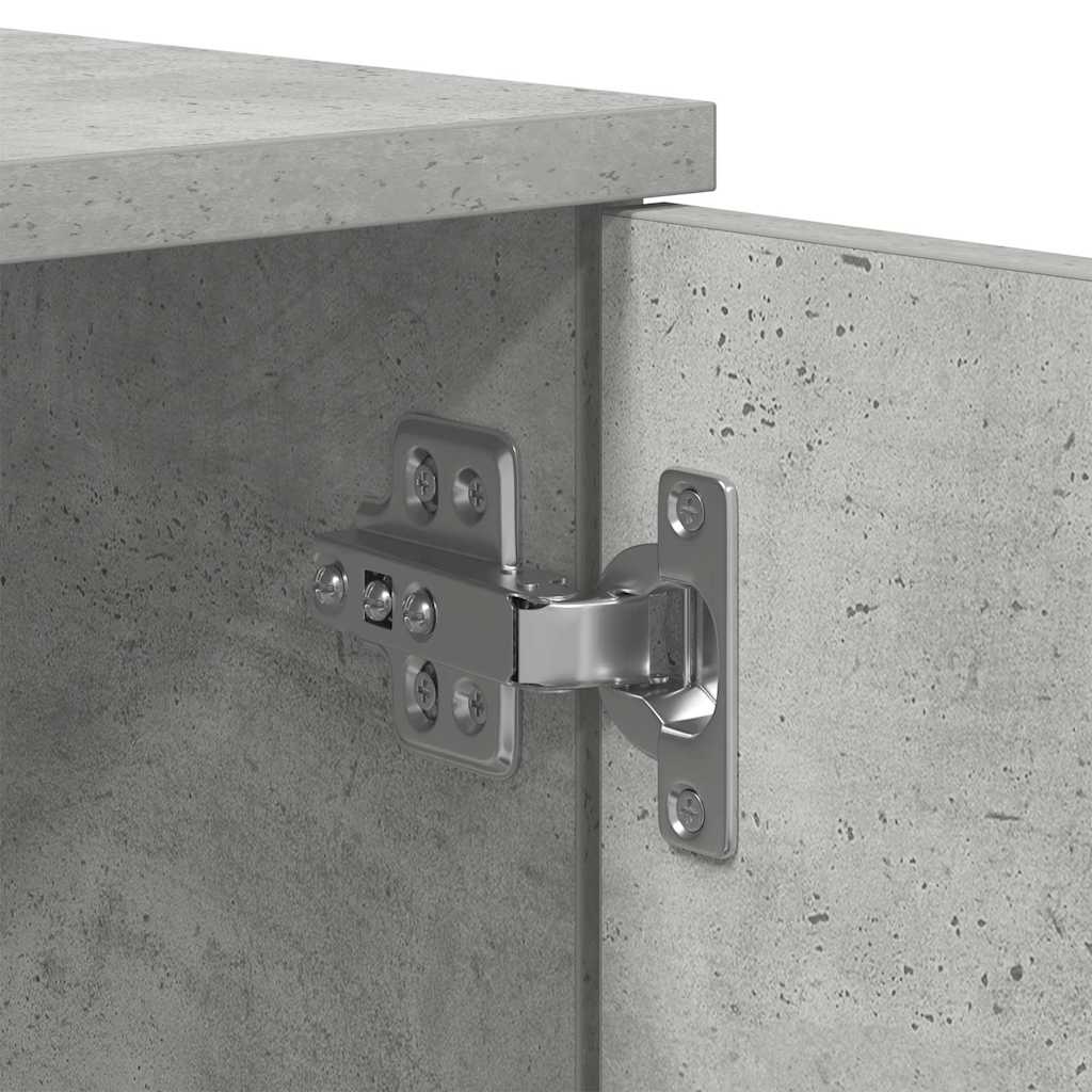 Sängram med låda Betonggrå 90 x 200 cm Konstruerat trä