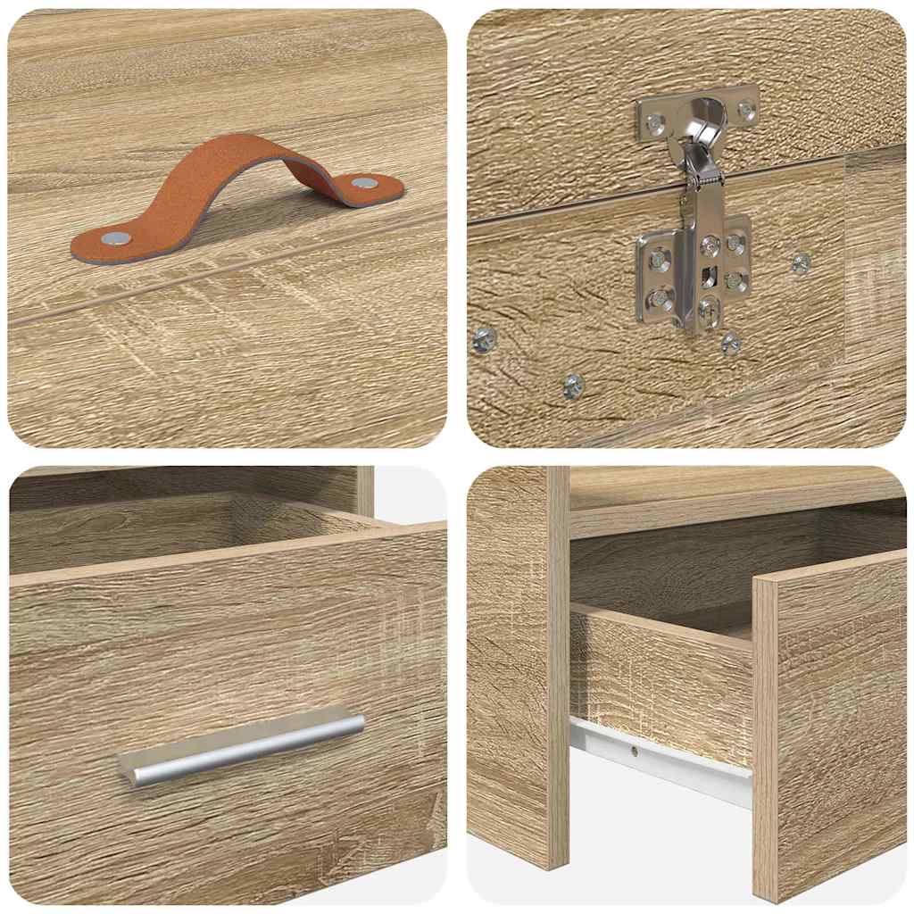 Sängram med huvudgavel Sonoma-ek 100 x 200 cm Konstruerat trä