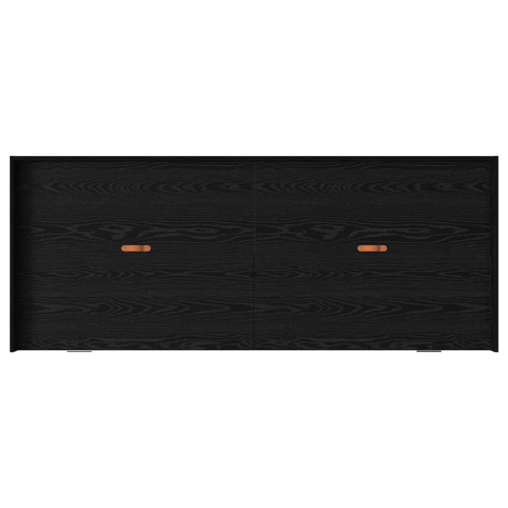 Sängram med huvudgavel Svart Ek 90 x 200 cm Konstruerat trä