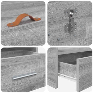 Sängram med huvudgavel Grå Sonoma 90 x 200 cm Konstruerat trä