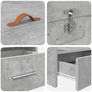 Sängram med huvudgavel Betonggrå 70 x 190 cm Konstruerat trä