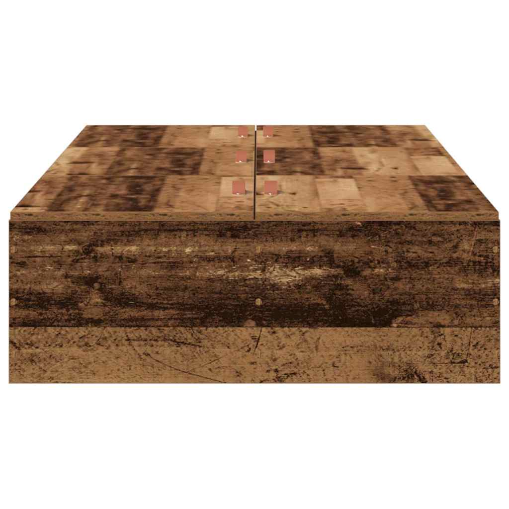 Förvaringssängram Gammalt trä 80 x 200 cm Konstruerat trä