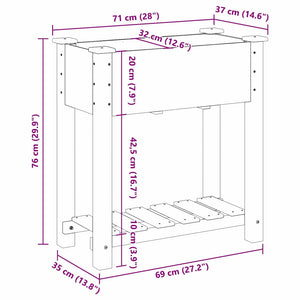 Trädgårdsplanterare Beige 71 x 37 x 76,5 cm Massivt Furu