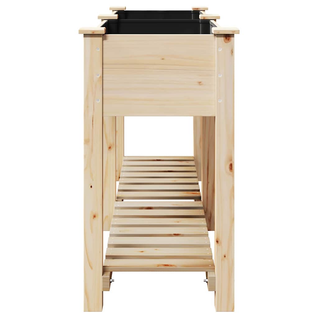 Trädgårdsplanterare Beige 161 x 43 x 76,5 cm Massivt Furu