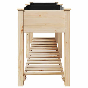 Trädgårdsplanterare Beige 203 x 53 x 76,5 cm Massivt Furu