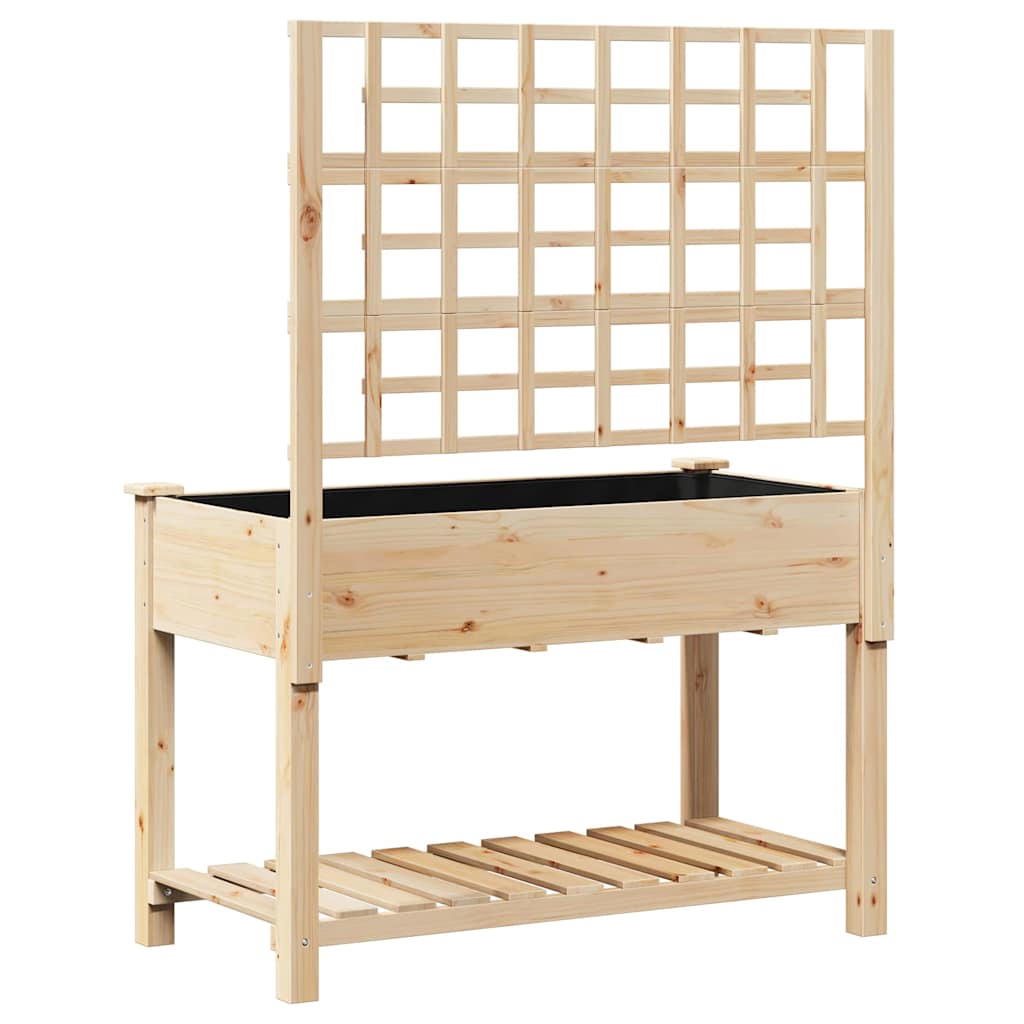 Trädgårdsplanterare Beige 115 x 60,5 x 153 cm Massivt Furu