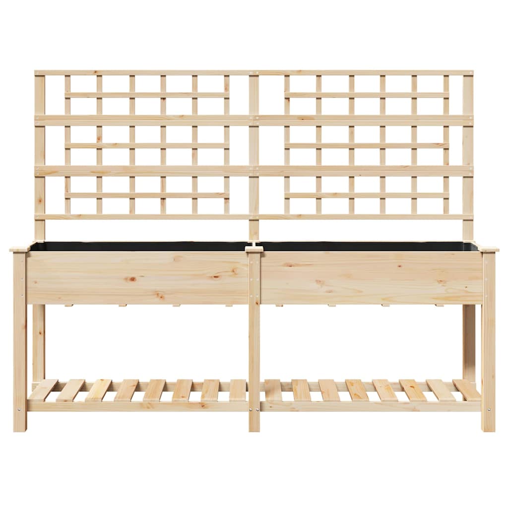 Trädgårdsplanterare Beige 203,5 x 54 x 152,5 cm Massivt Furu