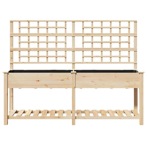 Trädgårdsplanterare Beige 203,5 x 54 x 152,5 cm Massivt Furu