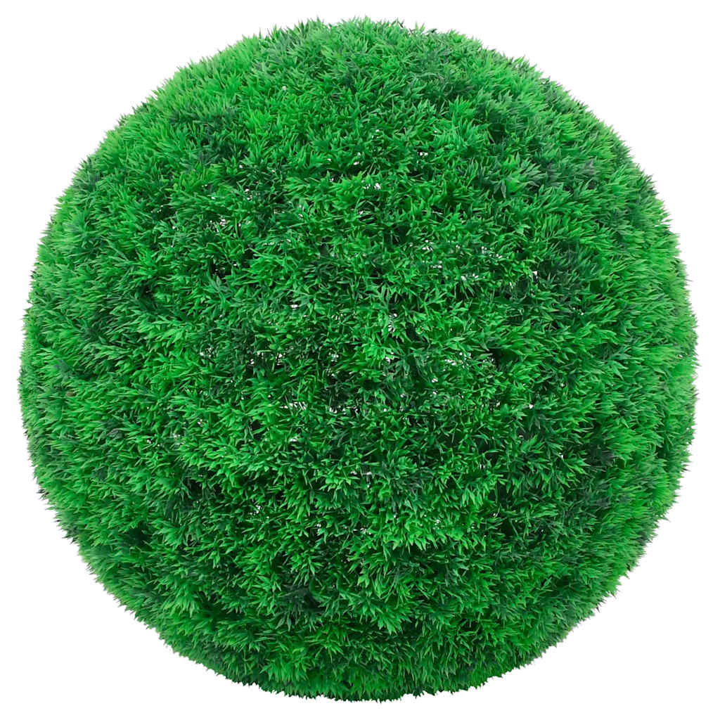 Plastkulor av buxbom med LED-lampor 2 st gröna 52 cm