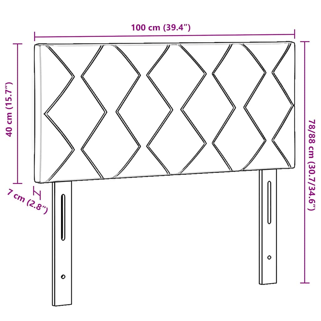 Huvudgavel med huvudgavel Svart 100 cm Konstläder