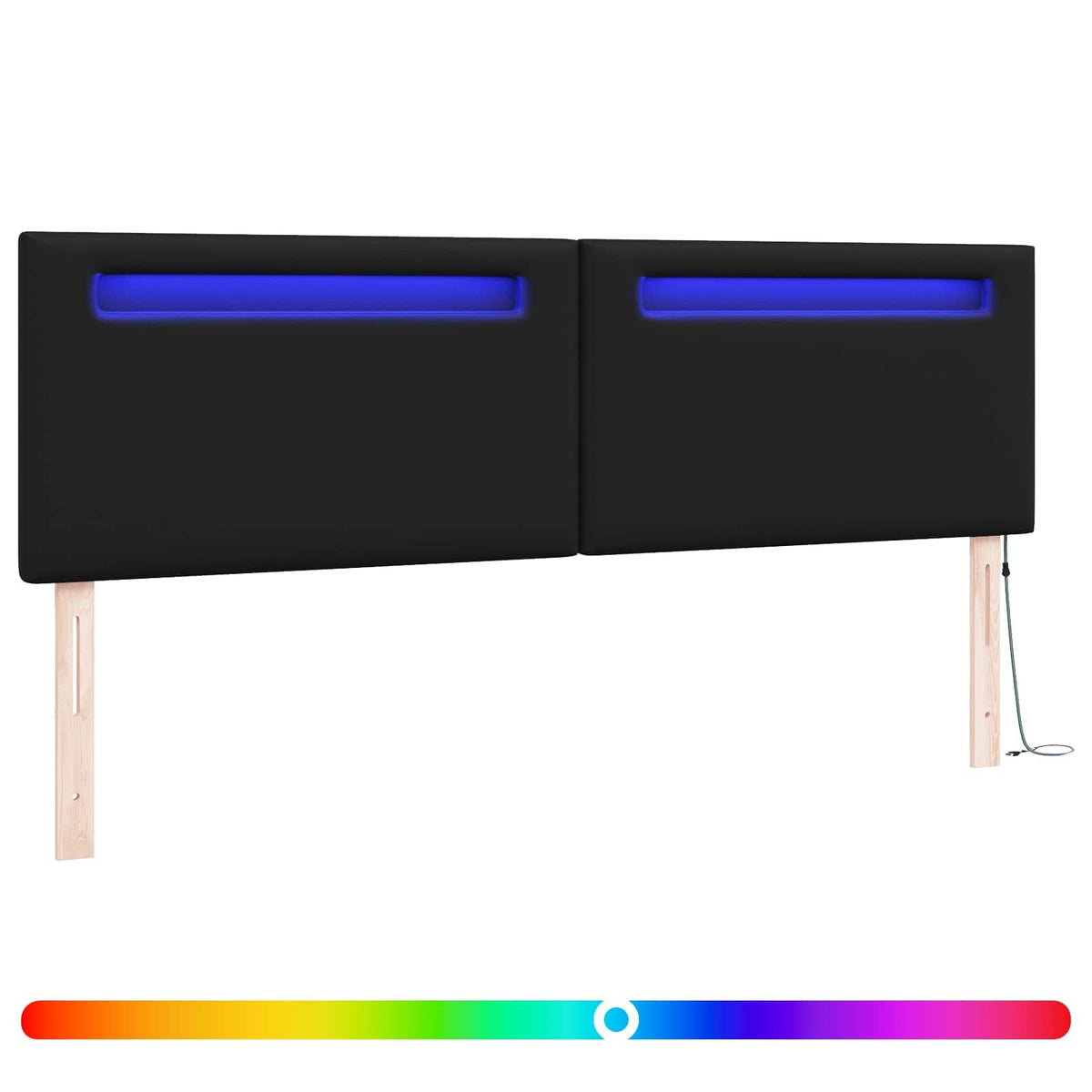 LED huvuddyna Svart Konstläder