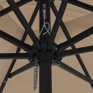 Trädgårdsparasol Taupe 295 x 295 x 245 cm Polyester och Stål