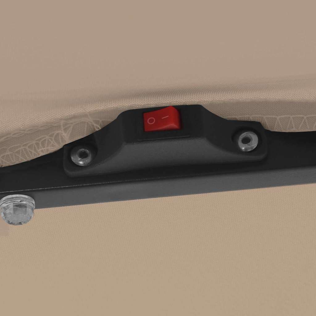 Trädgårdsparasol Taupe 295 x 295 x 245 cm Polyester och Stål