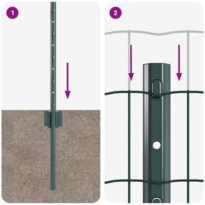 Stängsel med stolpe Grön 0,4 x 10 m Stål och PVC