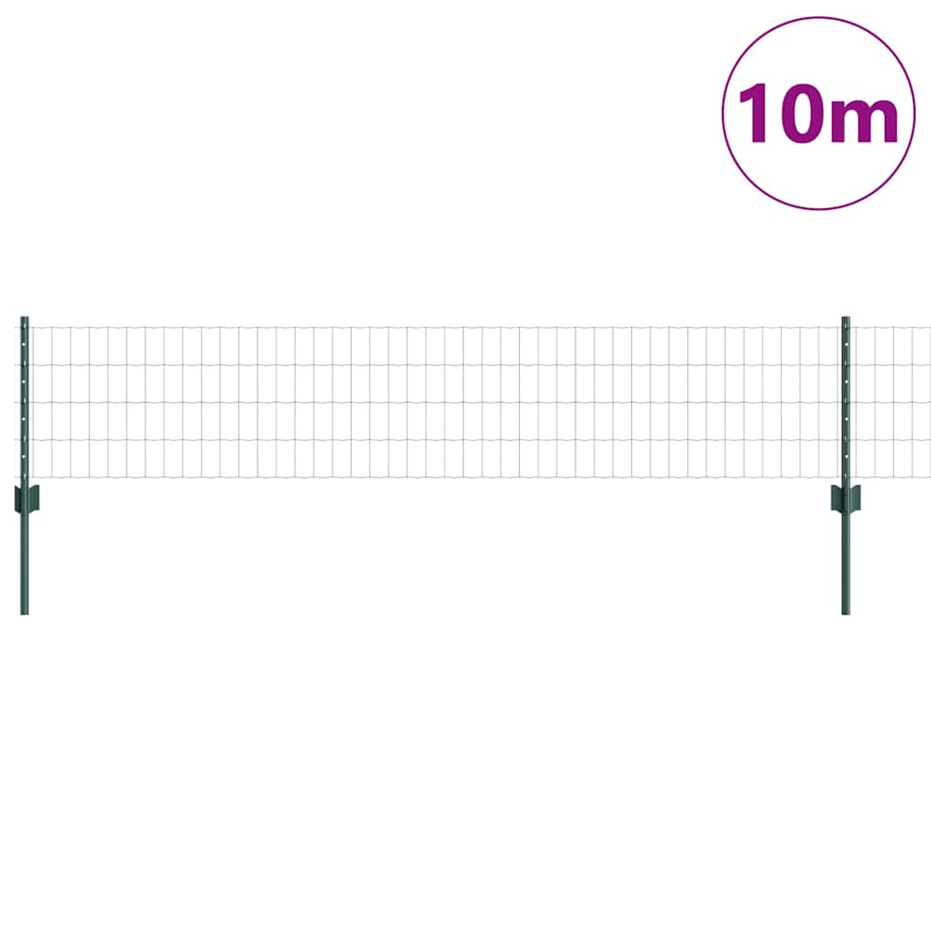 Stängsel med stolpe Grön 0,4 x 10 m Stål och PVC