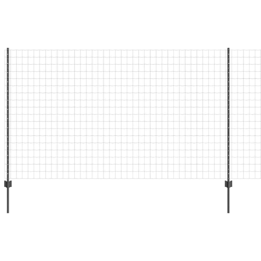 Stängsel med stolpe Grå 1,4 x 10 m Stål och PVC